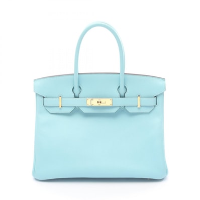 エルメス HERMES バーキン30 ハンドバッグ バッグ レザー ヴォーエプソン ヴォーエプソン ブルーアトール T刻印(2015年製造) レディース ブルー系 【中古】