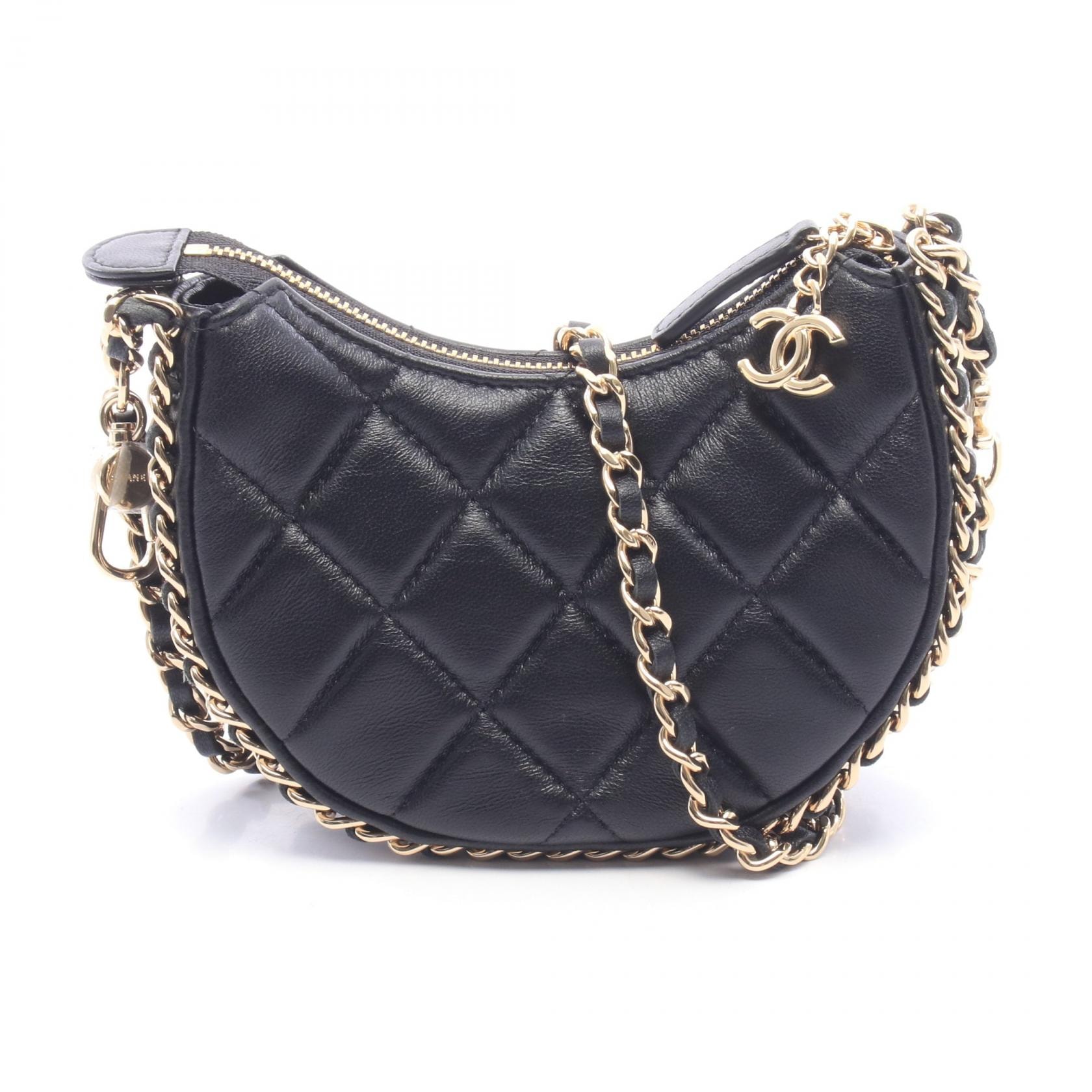 シャネル CHANEL マトラッセ スモール ホーボーバッグ ショルダーバッグ バッグ ラムスキン(羊革) レディース ブラック系 AP3232B 【中古】
