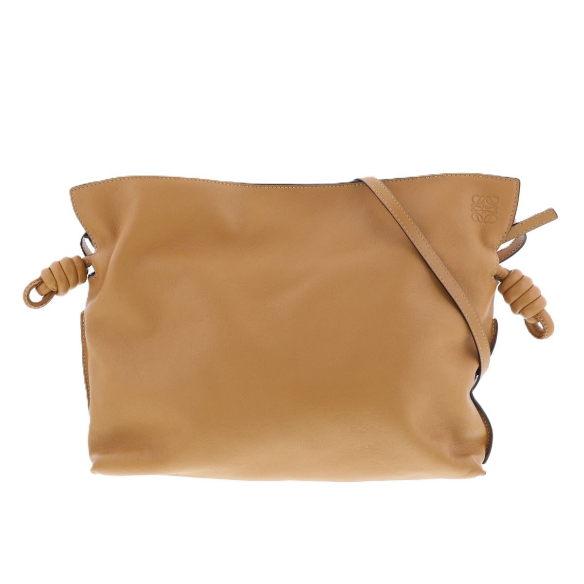 LOEWE ロエベ フラメンコ クラッチ ショルダーバッグ A411FC1 カーフ ベージュ レディース【中古】