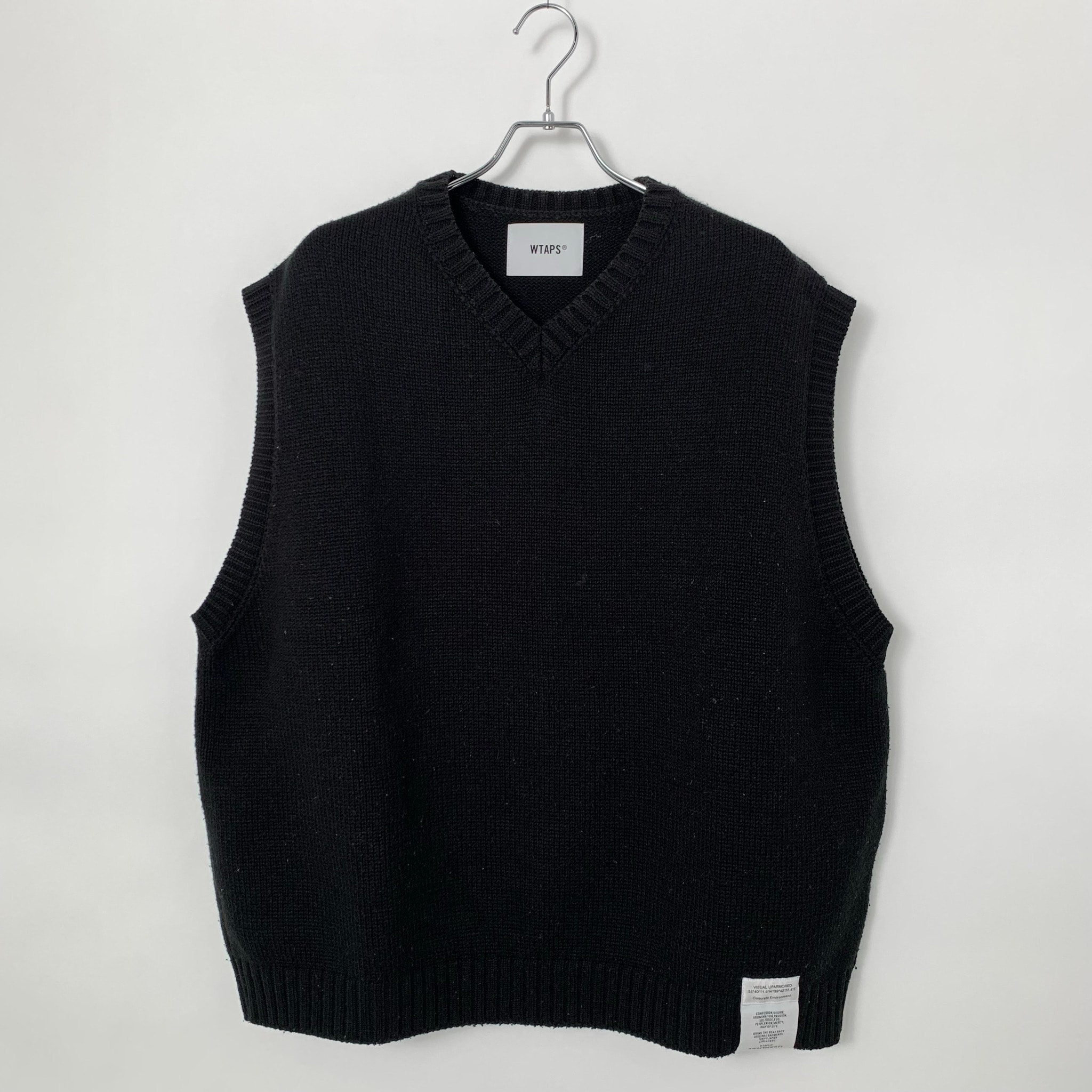 WTAPS Ditch / Vest / Acrylic. Sign "Black"