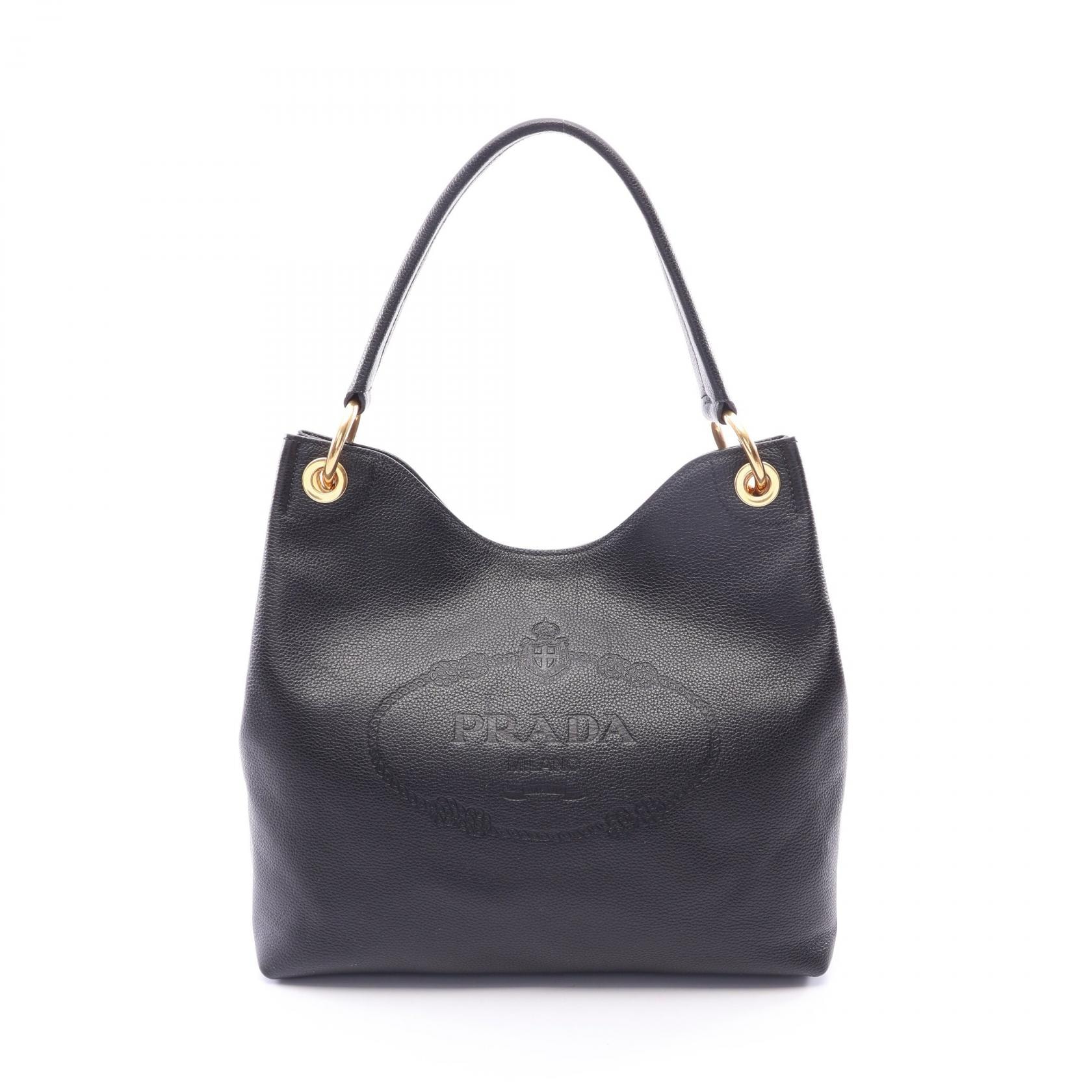 プラダ PRADA VIT.DAINO ショルダーバッグ バッグ レザー レディース ブラック系 【中古】