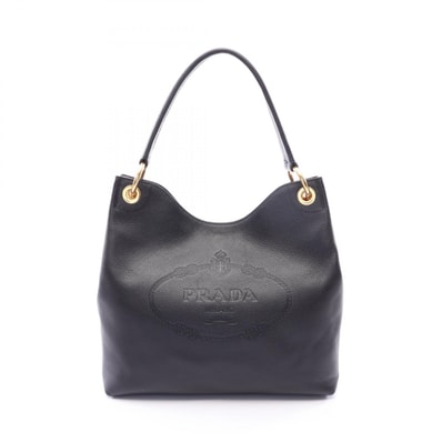 プラダ PRADA VIT.DAINO ショルダーバッグ バッグ レザー レディース ブラック系 【中古】