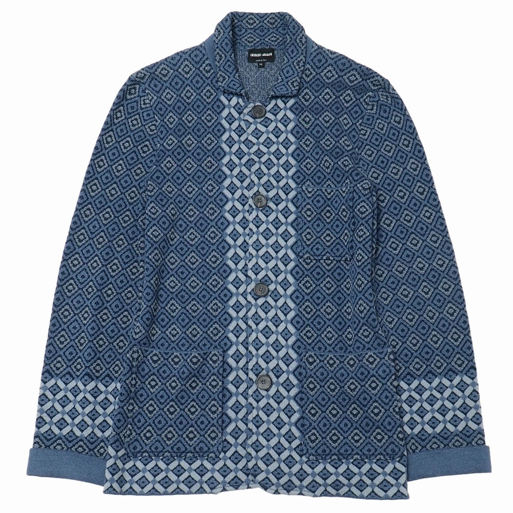 ■美品■GIORGIO ARMANI ジョルジオアルマーニ ジャケット サイズ50 ニットジャケット ダブルカフス ブランド古着【中古】20260629/RA9955