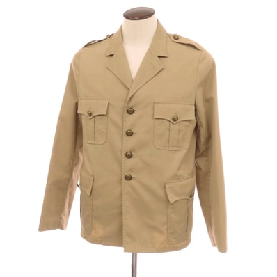 【中古】サンローランパリ SAINT LAURENT PARIS ポリエステルコットン サファリジャケット ベージュ【サイズ50】【メンズ】
