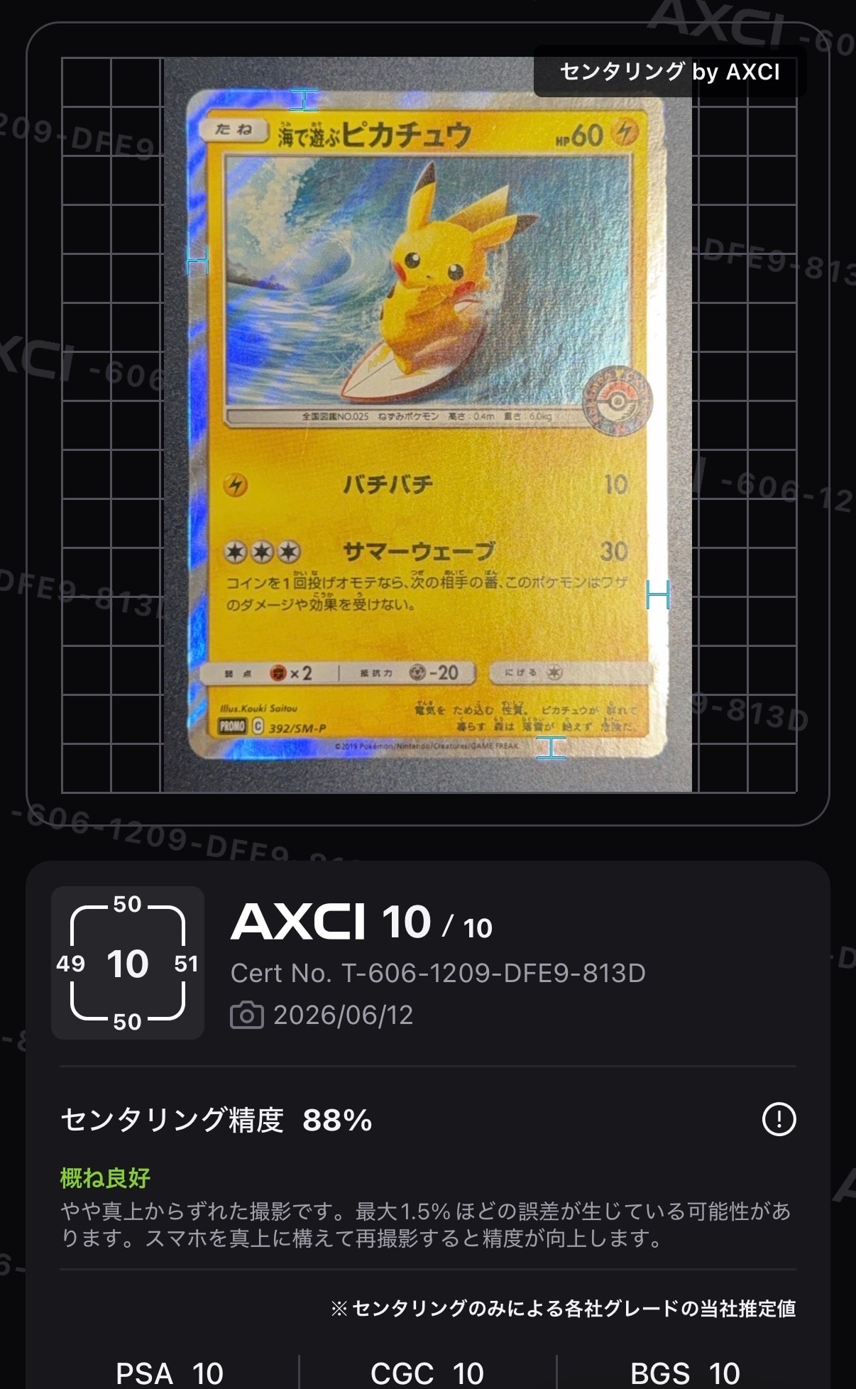 海で遊ぶピカチュウ: プロモ [SM-P 392](プロモーションカード「SM-P」)