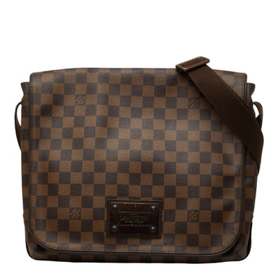 ルイ ヴィトン ダミエ ブルックリンMM 斜め掛け ショルダーバッグ N51211 ブラウン PVC レザー レディース LOUIS VUITTON 【中古】