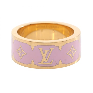 ルイ・ヴィトン LOUIS VUITTON ナノグラム リング・指輪 ジュエリー GP(ゴールドメッキ) エナメル ピンク レディース ゴールド系 / ピンク系 M1566S 【中古】