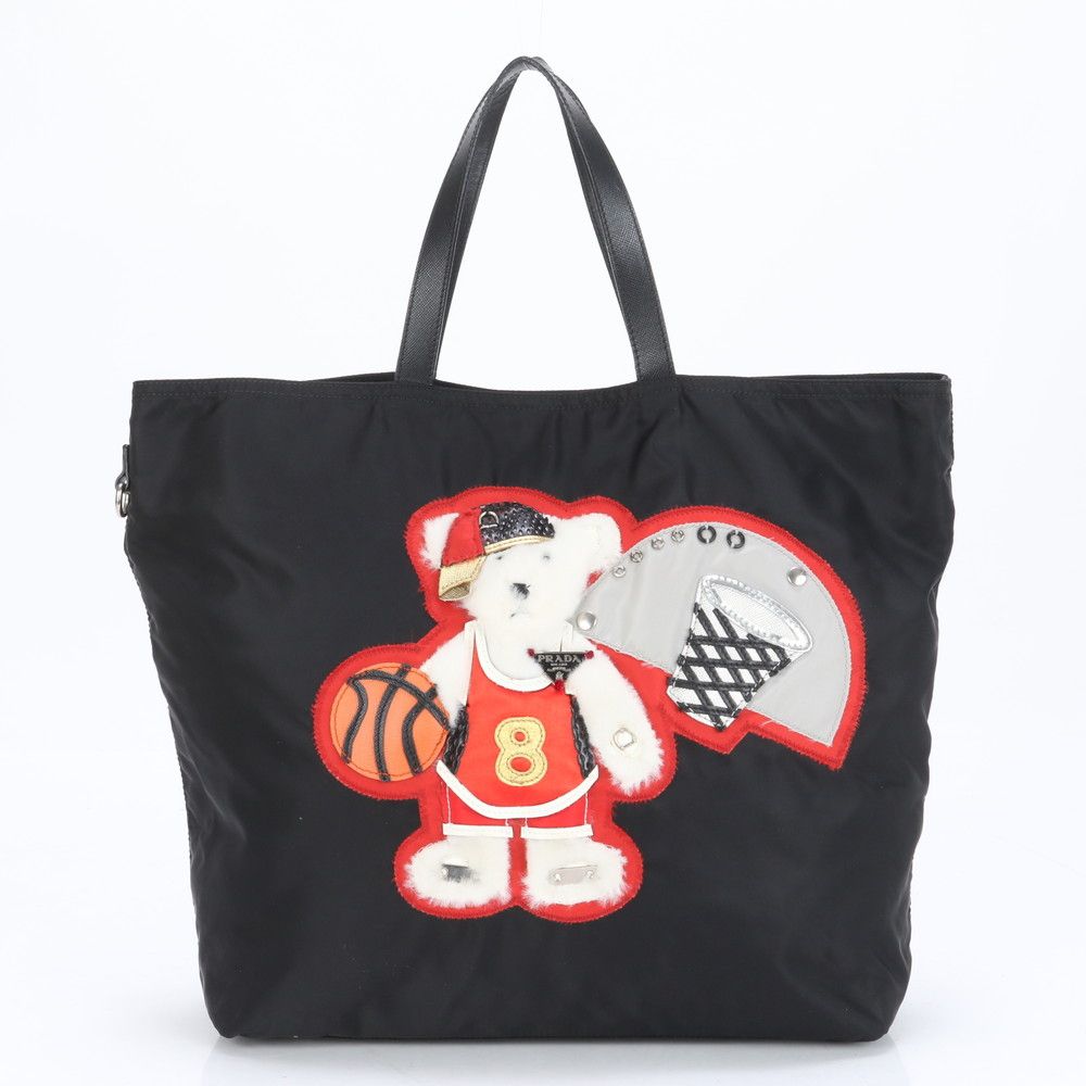 ■美品 プラダ テスート ナイロン三角ロゴ バスケット ベアー