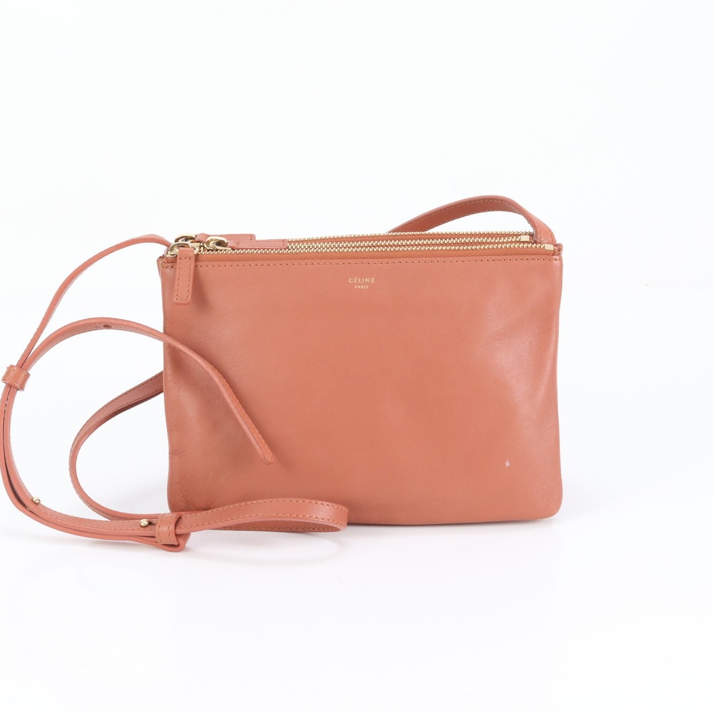 ■美品 セリーヌトリオ ショルダーバッグ レザー