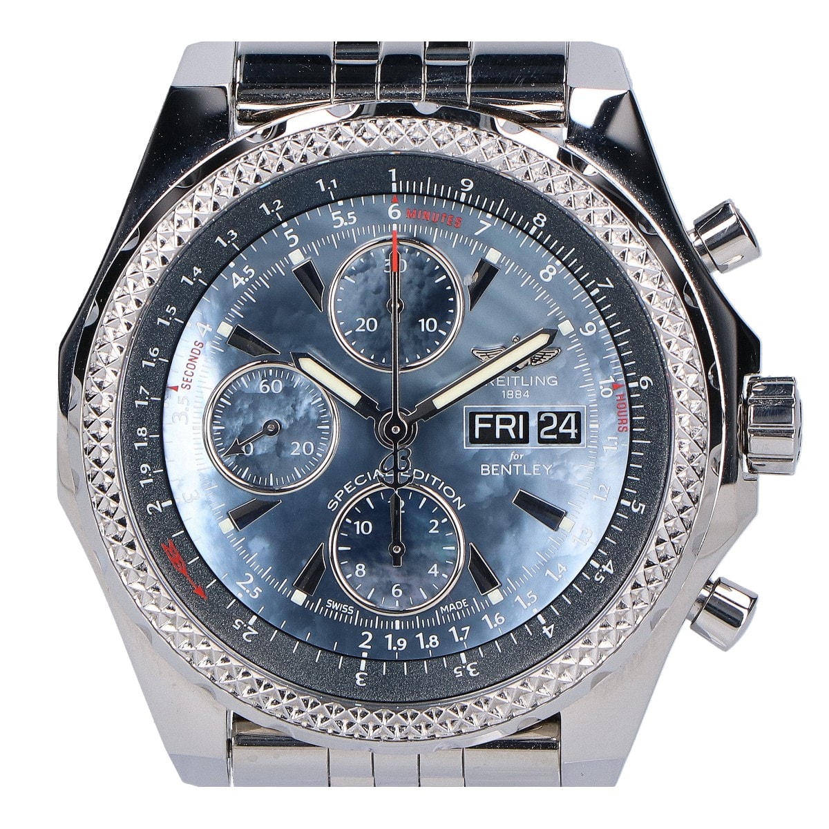 ブライトリング 美品 A133627X BE63 日本限定 ベントレーGT クロノグラフ 自動巻き