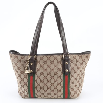 ■美品 グッチ GGキャンバス シェリー ライン137396 トート バッグ