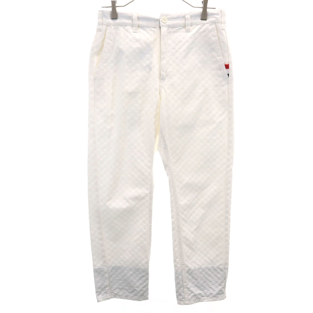 BEAMS HEART ビームスハート ギンガムチェック柄 クロップドパンツ S ホワイト