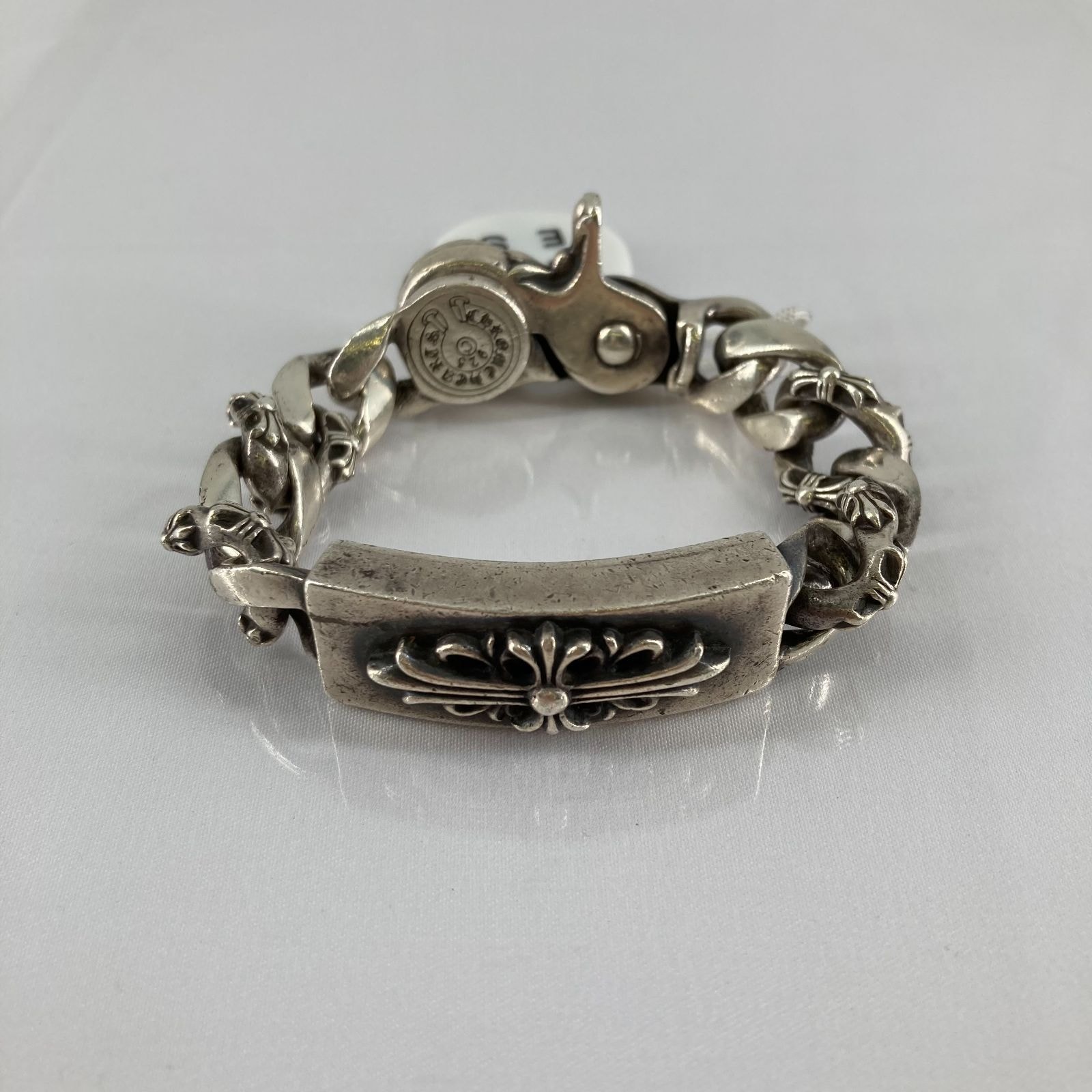 CHROME HEARTS(クロムハーツ) フローラルクロス IDクリップ ブレスレット SV925/139.9g シルバー