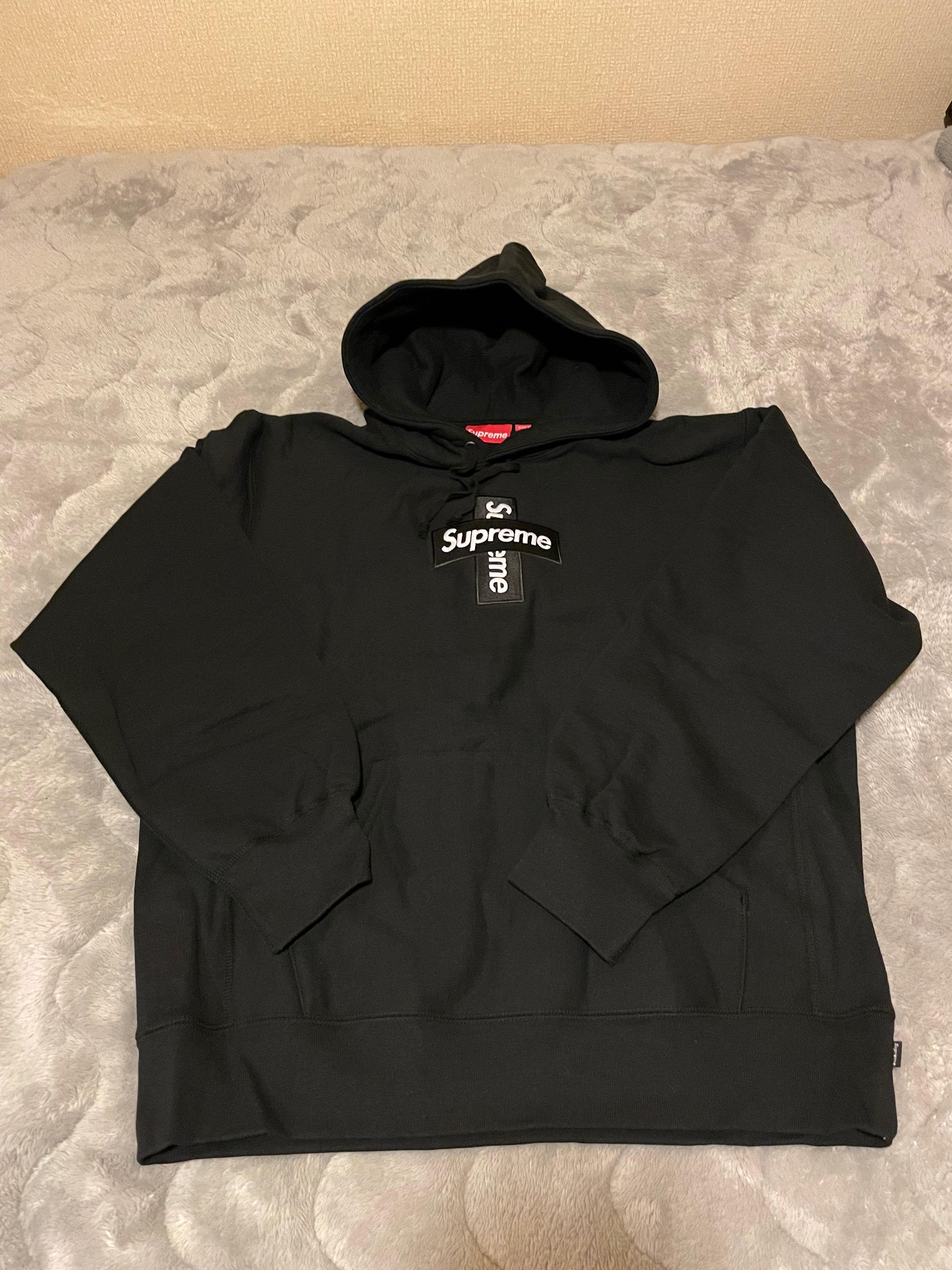 Supreme Cross Box Logo Hooded Sweatshirt "Black"