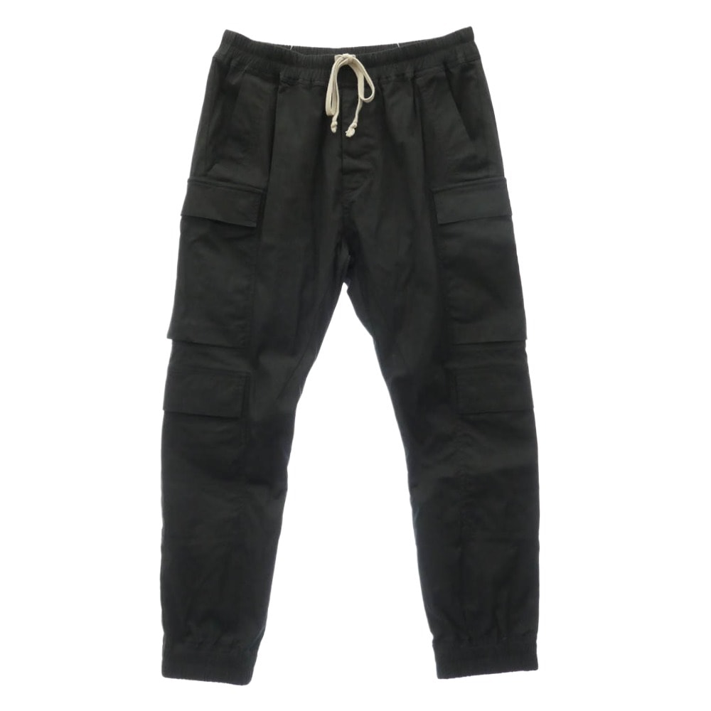 Rick Owens リックオウエンス 25SS RU01E5337-TE HOLLYWOOD期 TE素材 MASTODON MEGACARGO マストドン メガカーゴ ドローストリング パンツ ブラック系 52【中古】