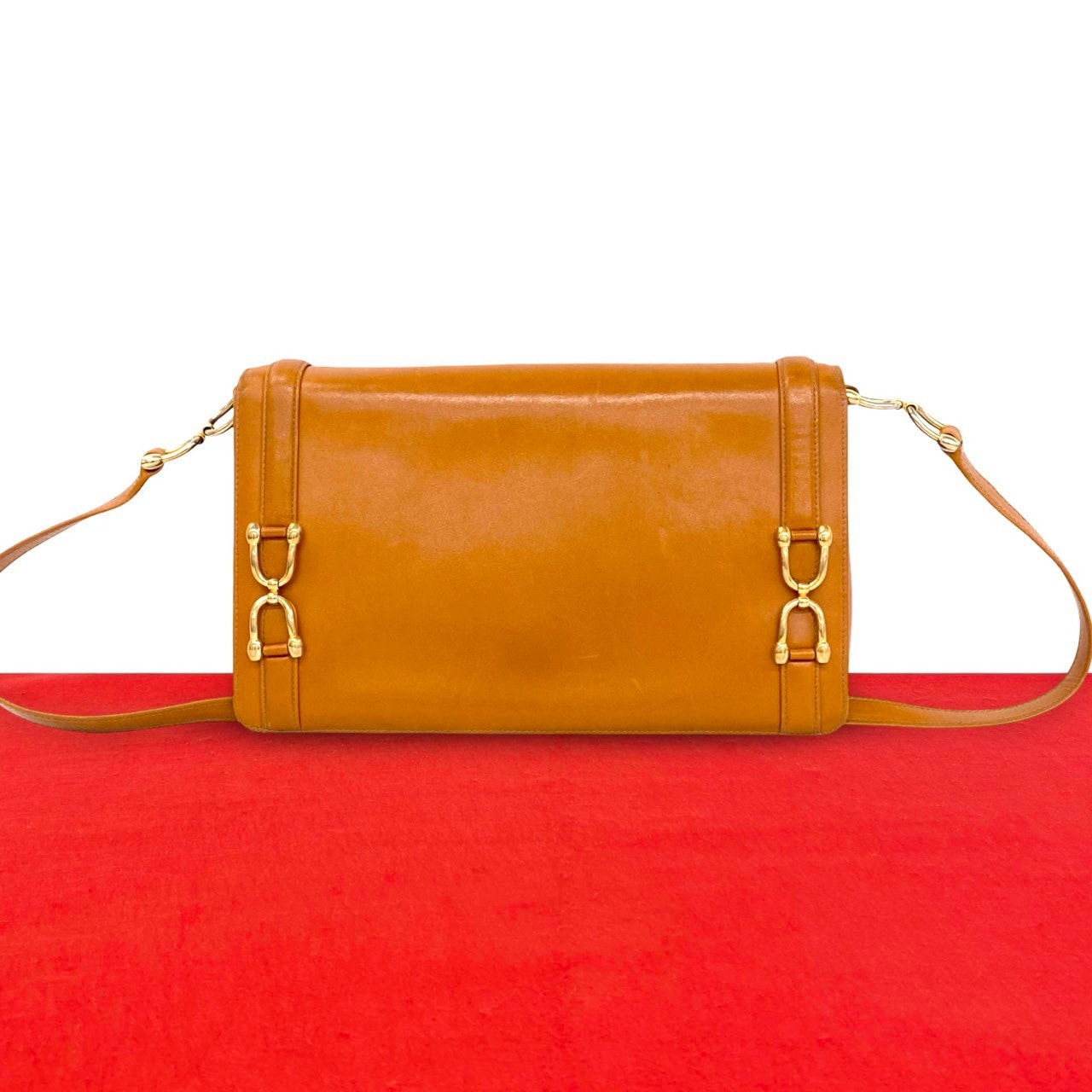 GUCCI グッチ ホースシュー 金具 レザー ショルダーバッグ ブラウン
 22331