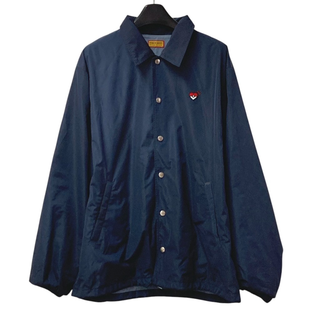 ヒューマンメード HUMAN MADE ピカチュウ COACH コーチジャケット XX30JK005 25AW POKEMON ポケモン アパレル 長袖 アウター ジャンバー ジップアップ ジャケット ポリエステル ネイビー
