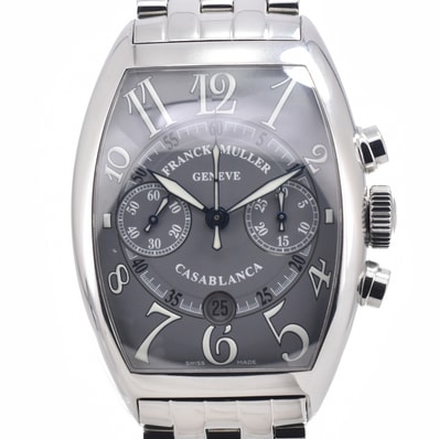 フランクミュラー FRANCK MULLER 8885CCCDT カサブランカ クロノグラフ デイト グレー 自動巻き メンズ 美品 腕時計 I#150031