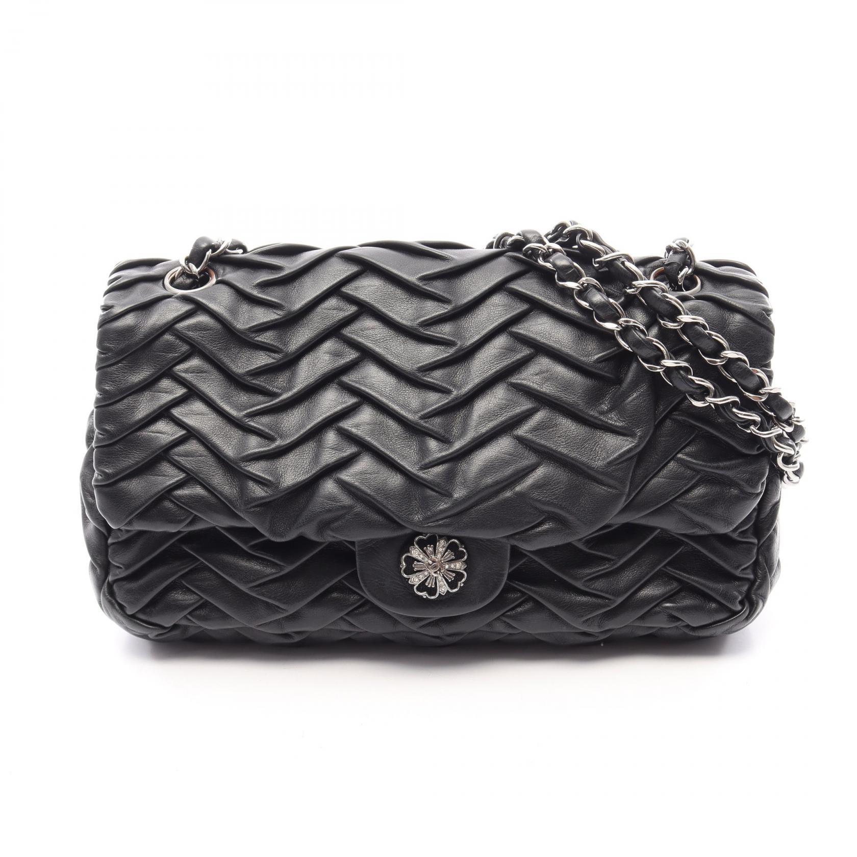シャネル CHANEL ショルダーバッグ バッグ ラムスキン(羊革) レディース ブラック系 【中古】