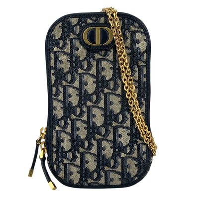 Christian Dior クリスチャンディオール 30 Montaigne Call'in Dior フォンホルダー オブリーク ショルダーバッグ S2114UTZQ ブルー レディース【中古】