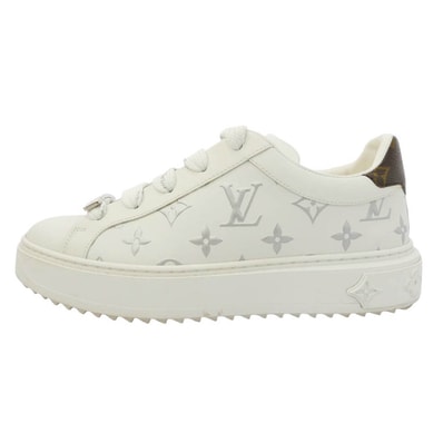 LOUIS VUITTON ルイ・ヴィトン MS0281 タイムアウトライン モノグラム レザー スニーカー ホワイト系 シルバー系 36.5【中古】