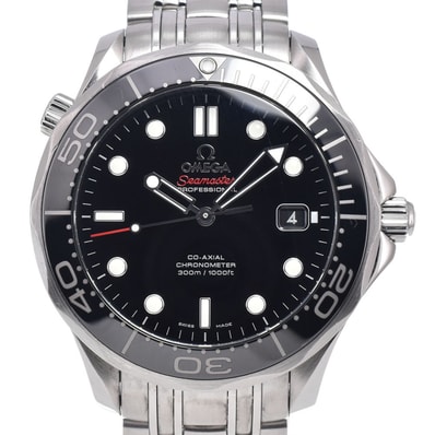 オメガ OMEGA 212.30.41.20.01.003 シーマスター ダイバー 300M クロノメーター CO-AXIAL ブラック 自動巻き メンズ 美品 腕時計 J#150004
