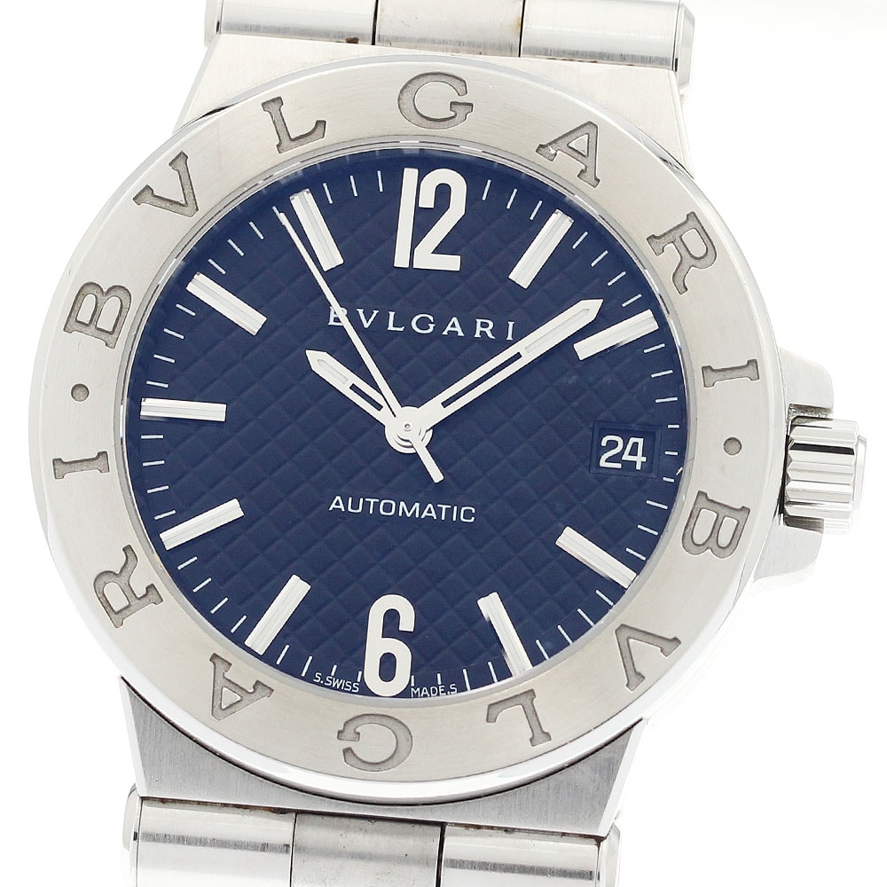 ☆良品 ★箱・保 ブルガリ ディアゴノ デイト DG35S メンズ 【中古】