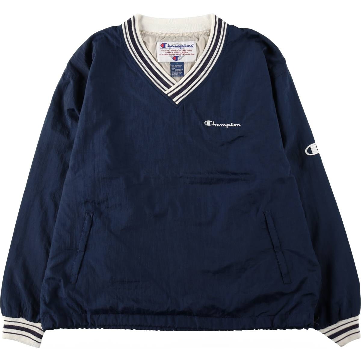古着 チャンピオン Champion Vネック ナイロンプルオーバー メンズL相当/eaa648698