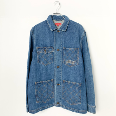 Diamond Stitch Denim Chore Coat