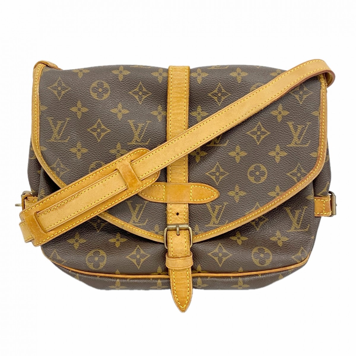 【6dc2877】ルイヴィトン ショルダーバッグ モノグラム ソミュール30 M42256 ブラウン【中古】レディース
