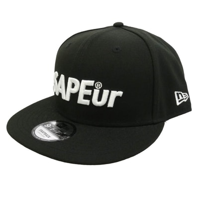 SAPEUR サプール NEW ERA ニューエラ A0025-329 × NEW ERA ニューエラ ロゴ刺繍 キャップ 帽子 ブラック系 XL【新古品】【未使用】【中古】