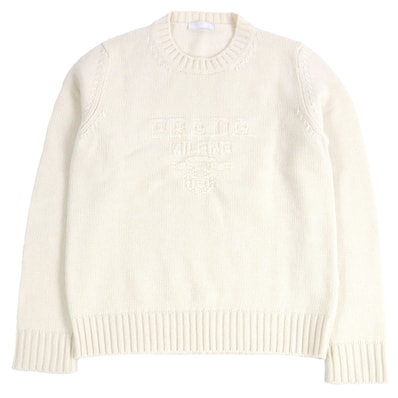 美品 プラダ セーター ホワイト メンズ 46 UMB645