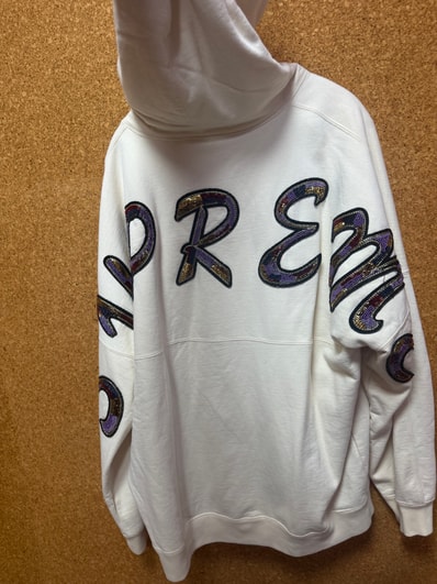 Supreme Beaded Hooded Sweatshirt "Natural"
