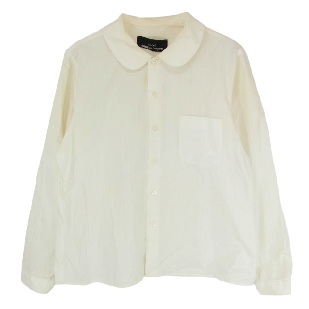 tricot COMME des GARCONS トリココムデギャルソン ブラウス AD1998 TA070080 ヴィンテージ 90s 98年製 丸襟 シャツ ブラウス ホワイト系 サイズ表記無【中古】