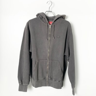 Supreme Overdyed Small Box Zip Up Hooded Sweatshirt "Black"