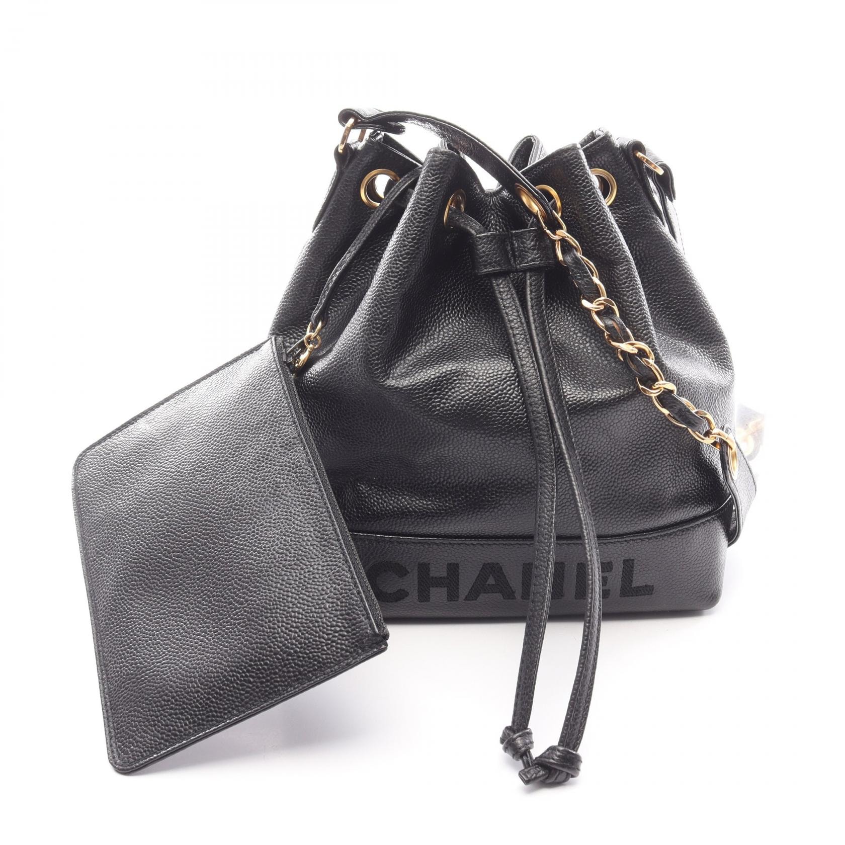 샤넬 CHANEL 버킷 백 숄더백 백 카프 (소가죽) 여성 블랙 [중고]