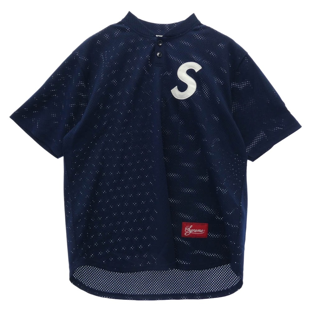Supreme シュプリーム 半袖シャツ 24AW S Logo Baseball Henley エスロゴ ベースボール ヘンリーネック 半袖 シャツ ネイビー系 M【美品】【中古】