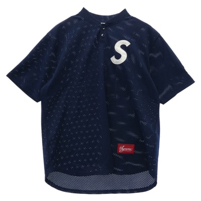 Supreme シュプリーム 半袖シャツ 24AW S Logo Baseball Henley エスロゴ ベースボール ヘンリーネック 半袖 シャツ ネイビー系 M【美品】【中古】