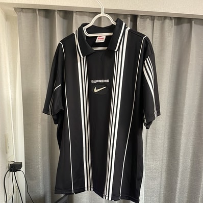 Supreme / Nike Jewel Stripe Soccer Jersey "Black"