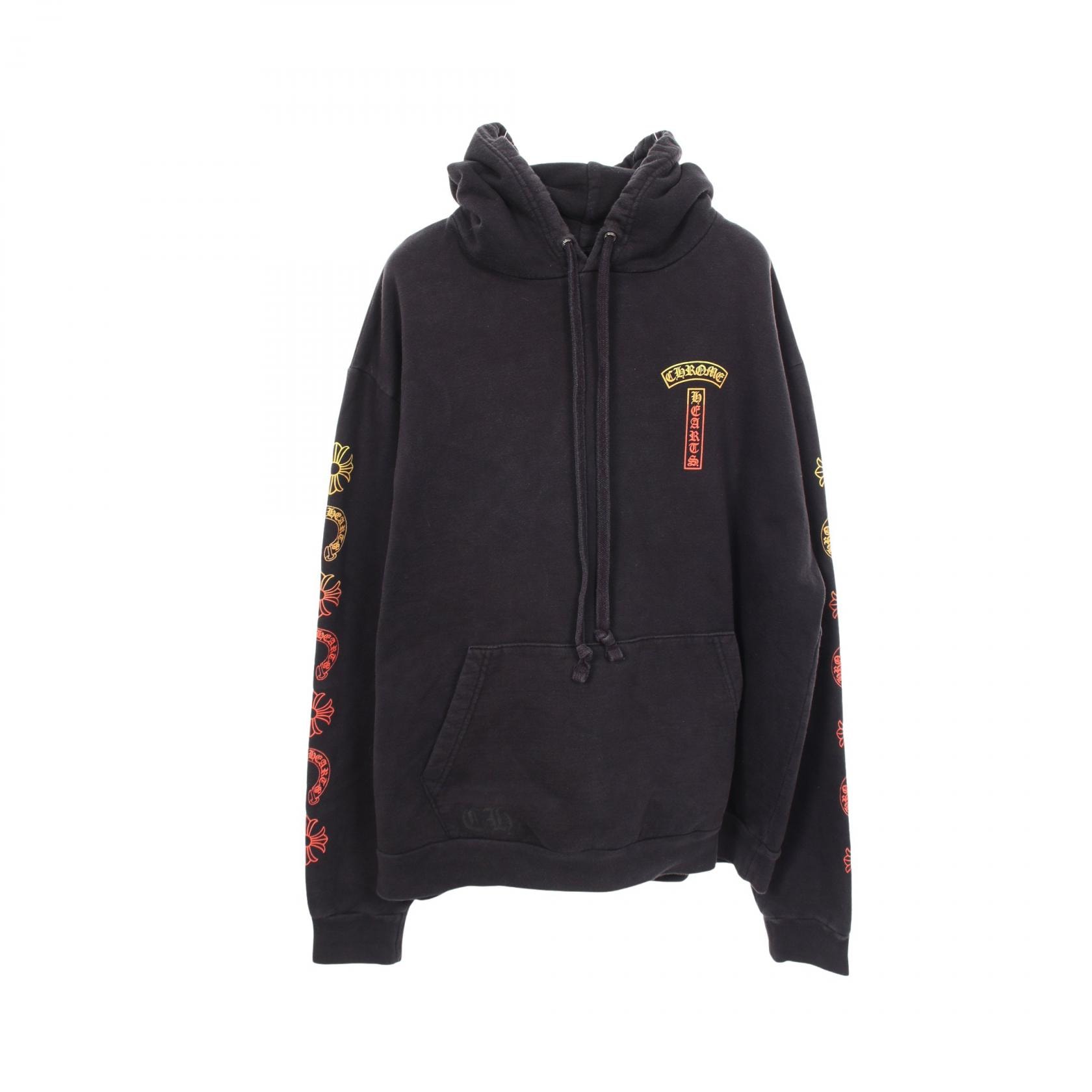 クロムハーツ CHROME HEARTS グラデーションロゴ パーカー 衣料品 トップス コットン メンズ ブラック系 / マルチカラー 【中古】