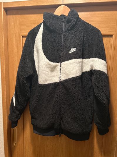 Nike Big Swoosh Reversible Boa Jacket "Black Sail"