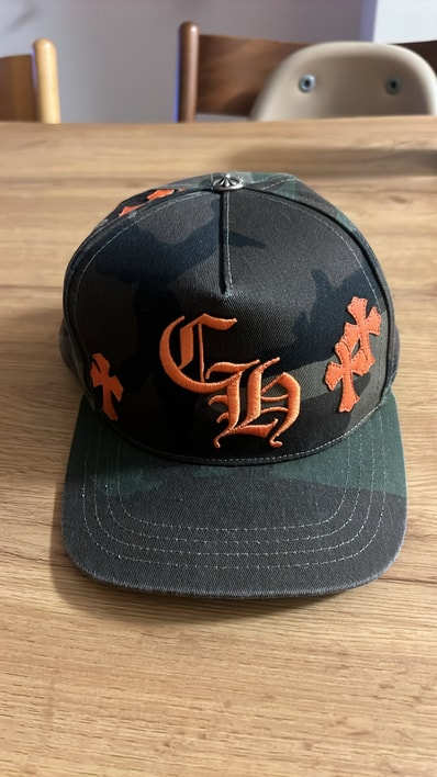 Chrome Hearts CH Hat Cross Patch Baseball Cap "Camo/Orange"