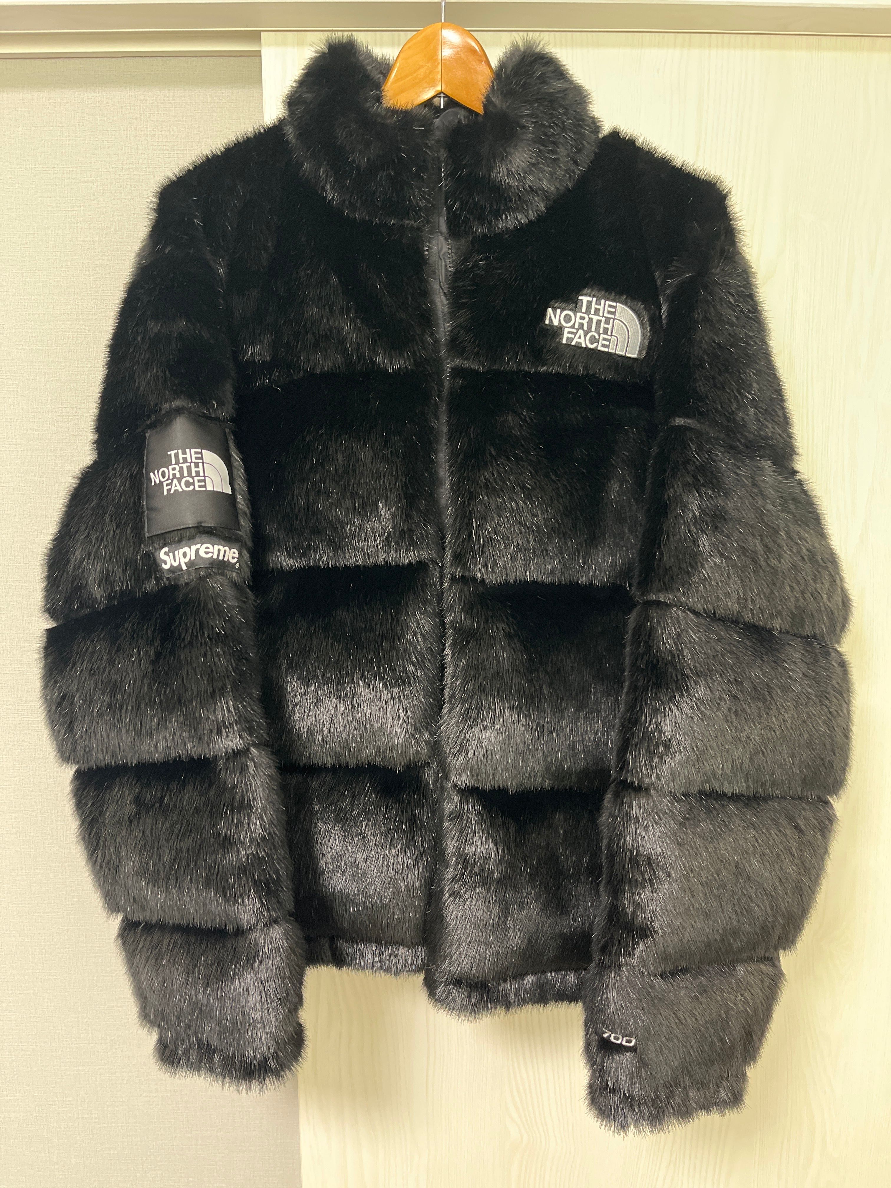 Supreme x The North Face Faux Fur Nuptse Jacket "Black"