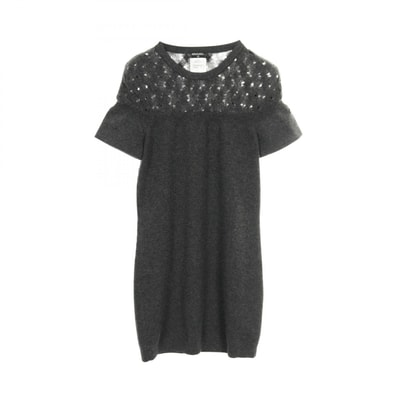 シャネル CHANEL ココマーク ニット ワンピース 衣料品 トップス カシミヤ レディース グレー系 P46849K05893 【中古】