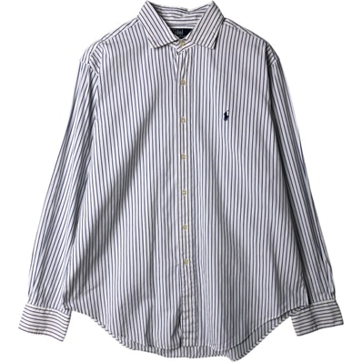 古着 ラルフローレン Ralph Lauren POLO by Ralph Lauren CLASSIC FIT 長袖 コットンストライプシャツ メンズXL相当/eaa578342
