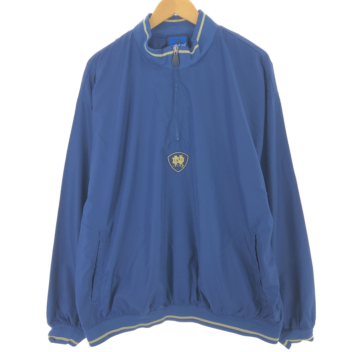 古着 90年代 アディダス adidas TEAM NOTRE DAME ノートルダム大学 カレッジ ハーフジップ ウォームアッププルオーバー メンズXL相当 ヴィンテージ/eaa476121