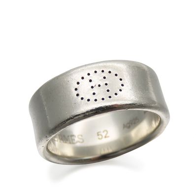 【中古】 エルメス リング・指輪 エヴリン 52 シルバー925 約7.9g シルバー 約#11.5 アクセサリー パンチング レディース メンズ HERMES