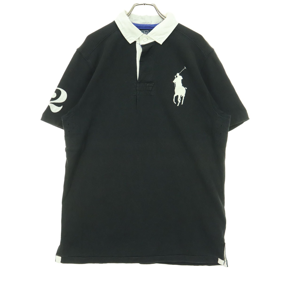 Polo by Ralph Lauren ポロバイラルフローレン ワンポイントロゴ 半袖 ポロシャツ L ブラック