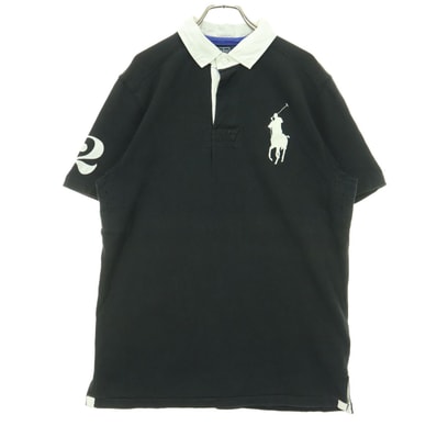 Polo by Ralph Lauren ポロバイラルフローレン ワンポイントロゴ 半袖 ポロシャツ L ブラック