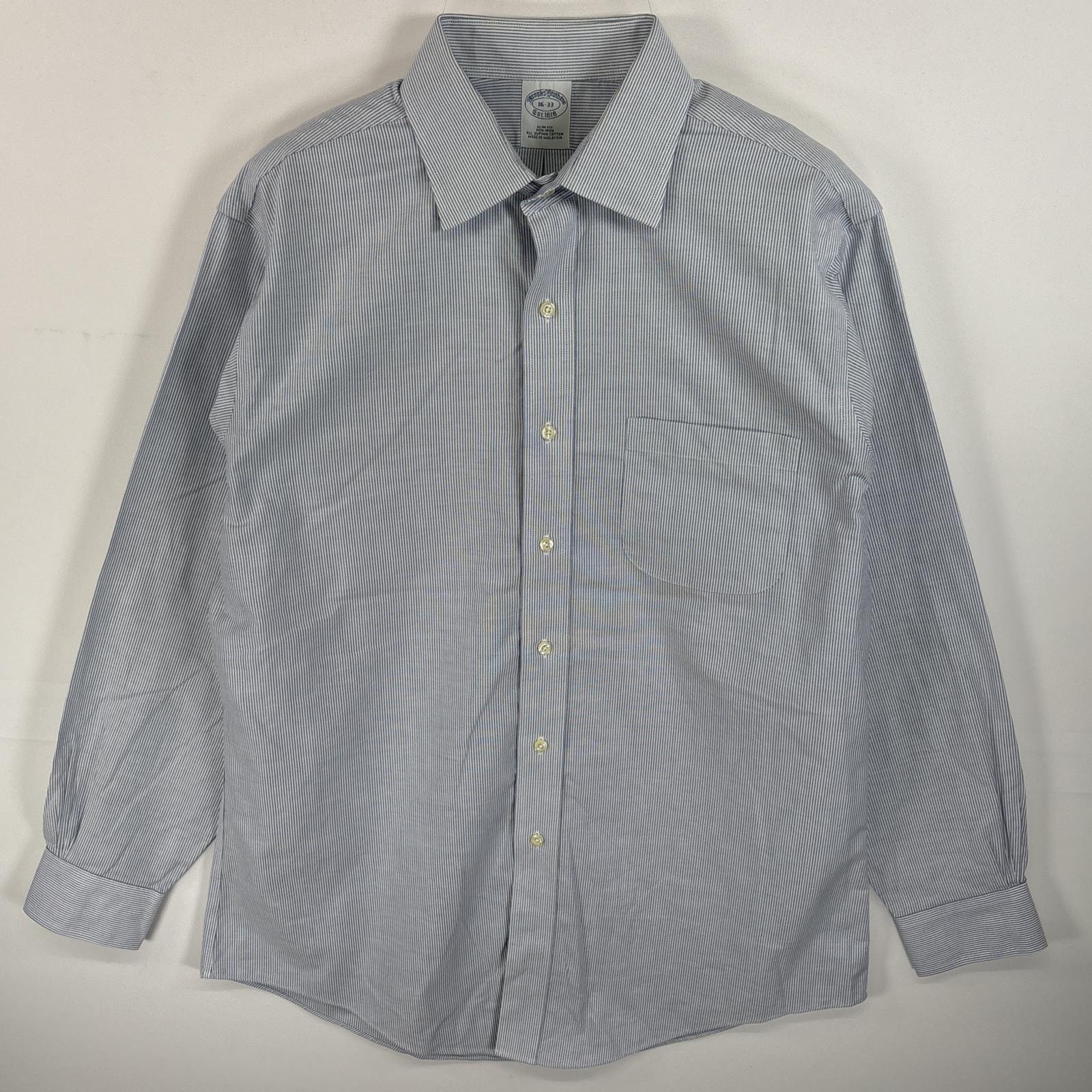 古着 ブルックスブラザーズ Brooks Brothers 長袖シャツ 胸ポケ ボタンシャツ 16 L  ブルー系 ストライプ メンズ